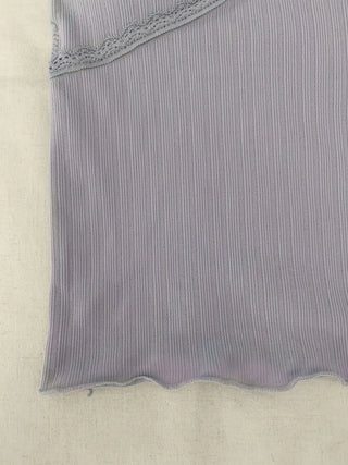 Popori Pastel Lace Ribbed Cap Bralette Sleeveless