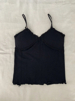 Popori Pastel Lace Ribbed Cap Bralette Sleeveless