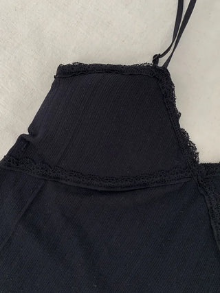 Popori Pastel Lace Ribbed Cap Bralette Sleeveless