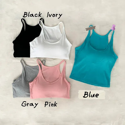 Venue Halterneck Ribbed Color Cap Bralette Sleeveless