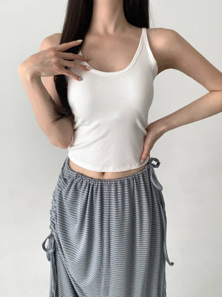 Venue Halterneck Ribbed Color Cap Bralette Sleeveless