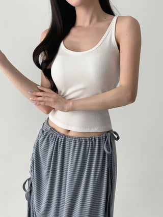 Venue Halterneck Ribbed Color Cap Bralette Sleeveless