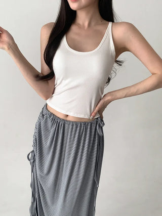 Venue Halterneck Ribbed Color Cap Bralette Sleeveless