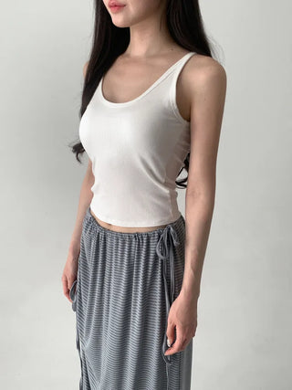 Venue Halterneck Ribbed Color Cap Bralette Sleeveless