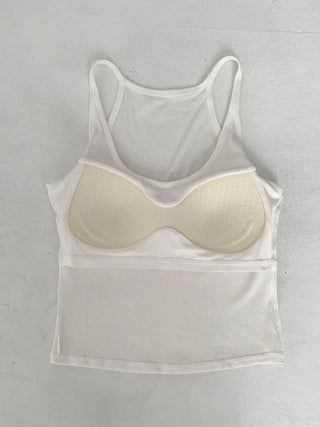 Venue Halterneck Ribbed Color Cap Bralette Sleeveless