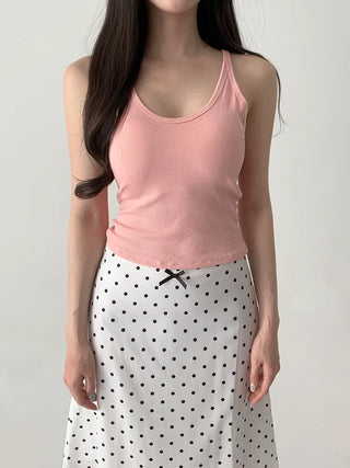Venue Halterneck Ribbed Color Cap Bralette Sleeveless