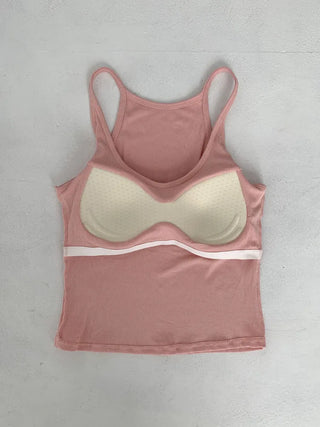 Venue Halterneck Ribbed Color Cap Bralette Sleeveless