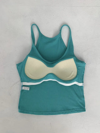 Venue Halterneck Ribbed Color Cap Bralette Sleeveless