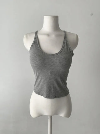 Venue Halterneck Ribbed Color Cap Bralette Sleeveless
