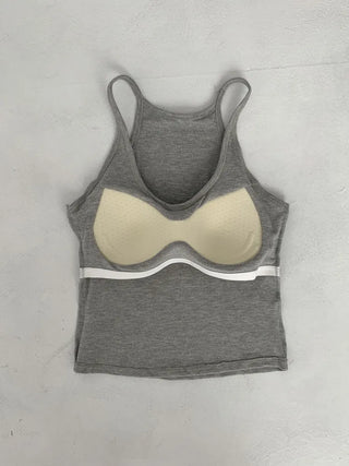 Venue Halterneck Ribbed Color Cap Bralette Sleeveless