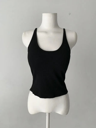 Venue Halterneck Ribbed Color Cap Bralette Sleeveless
