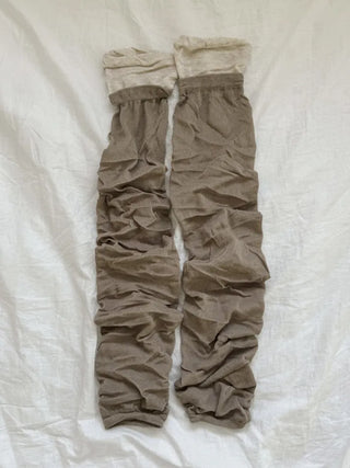 Color Block Shirred Contrast Long Leg Warmers