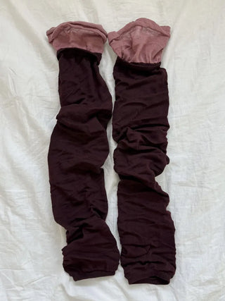 Color Block Shirred Contrast Long Leg Warmers
