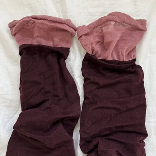 Color Block Shirred Contrast Long Leg Warmers