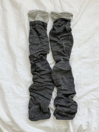 Color Block Shirred Contrast Long Leg Warmers