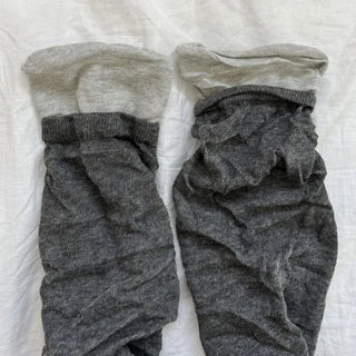 Color Block Shirred Contrast Long Leg Warmers