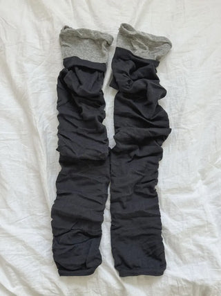 Color Block Shirred Contrast Long Leg Warmers