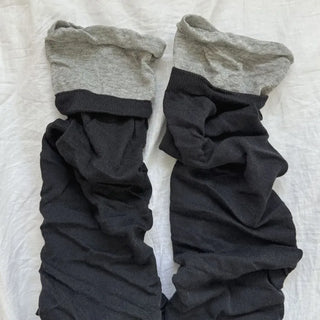 Color Block Shirred Contrast Long Leg Warmers
