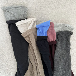Color Block Shirred Contrast Long Leg Warmers