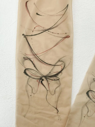 Art Line Asymmetrical Ribbon Tattoo-Shaped Pantyhose