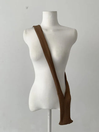 Simo Ribbed Color Mini Phone Crossbody Knit Bag