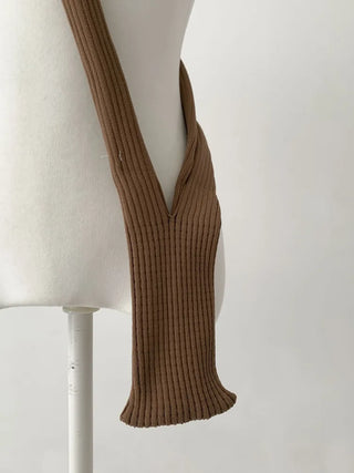 Simo Ribbed Color Mini Phone Crossbody Knit Bag