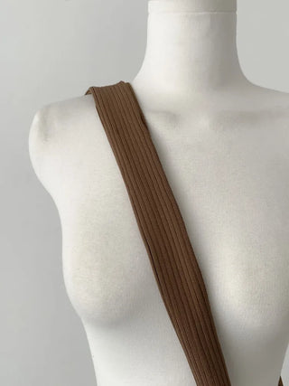 Simo Ribbed Color Mini Phone Crossbody Knit Bag