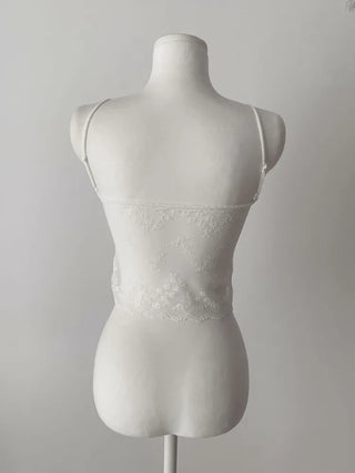Sia See-through Flower Lace Bralette Cap Sleeveless