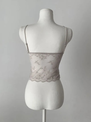Sia See-through Flower Lace Bralette Cap Sleeveless