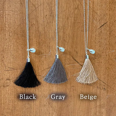 Velour Tassel Vintage Pendant Drop Long Necklace