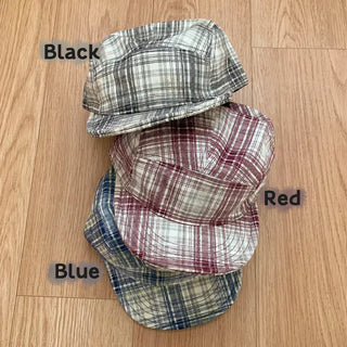 Ramu Check Vintage Grid Camp Cap