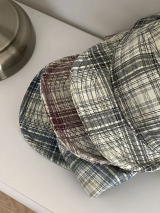 Ramu Check Vintage Grid Camp Cap