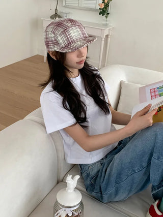 Ramu Check Vintage Grid Camp Cap