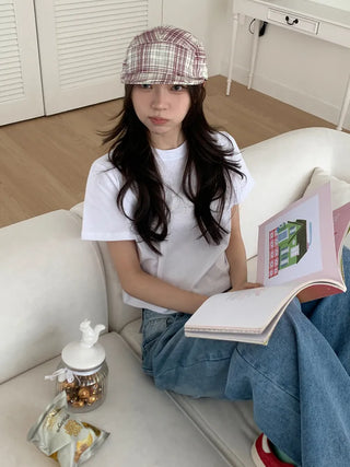 Ramu Check Vintage Grid Camp Cap