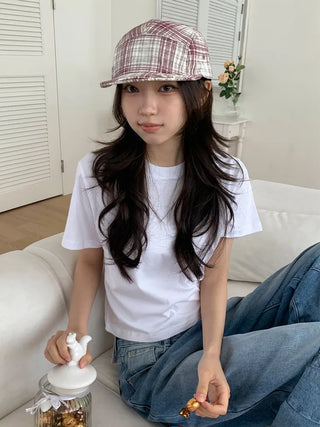 Ramu Check Vintage Grid Camp Cap