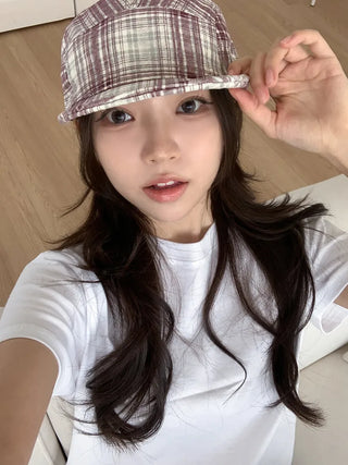 Ramu Check Vintage Grid Camp Cap