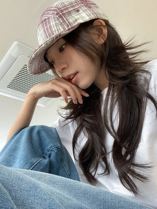 Ramu Check Vintage Grid Camp Cap