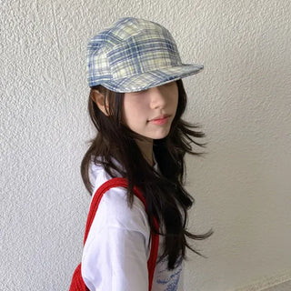 Ramu Check Vintage Grid Camp Cap