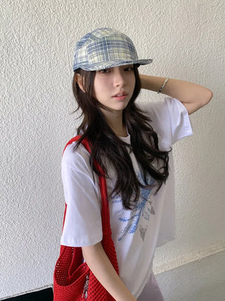 Ramu Check Vintage Grid Camp Cap