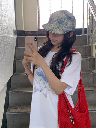 Ramu Check Vintage Grid Camp Cap