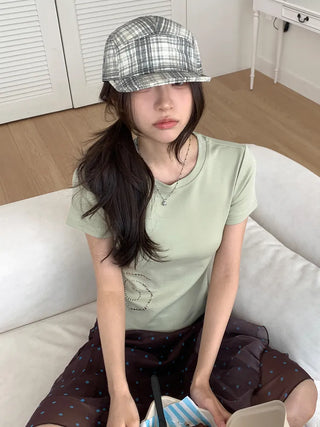 Ramu Check Vintage Grid Camp Cap