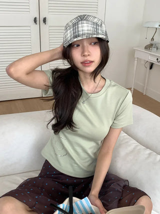 Ramu Check Vintage Grid Camp Cap
