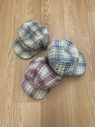 Ramu Check Vintage Grid Camp Cap