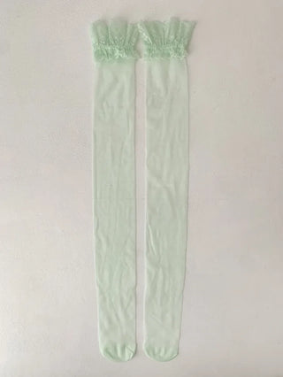 Milky Lace See-through Band Over-the-Knee Stocking Socks