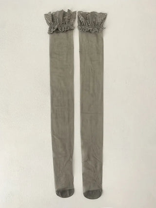 Milky Lace See-through Band Over-the-Knee Stocking Socks