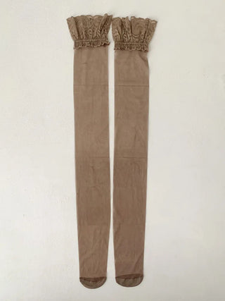 Milky Lace See-through Band Over-the-Knee Stocking Socks
