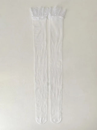 Milky Lace See-through Band Over-the-Knee Stocking Socks