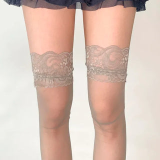 Milky Lace See-through Band Over-the-Knee Stocking Socks