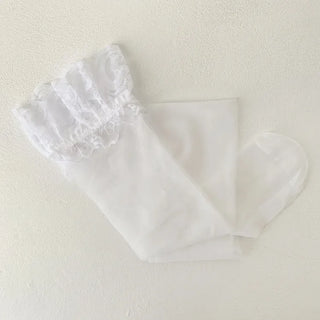 Milky Lace See-through Band Over-the-Knee Stocking Socks