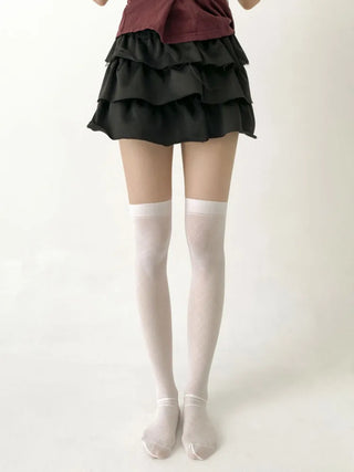 Chic Diamond Check See-through Knee Socks Stockings